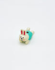 Front-facing view of the Laying Bunny incense holder, highlighting its playful expression and soft pastel colors.