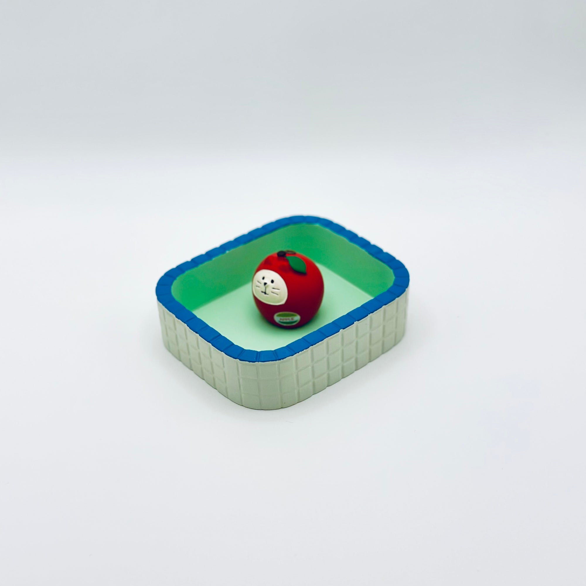 Cat & Apple Incense Stick Holder displayed inside the Purrfect Ash Tub for ash-catching setup.