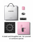 Full packaging set of Zen Aroma rechargeable plasma arc lighter by Yoose, including lighter, USB-C cable, gift box, user manual, and branded carry bag.