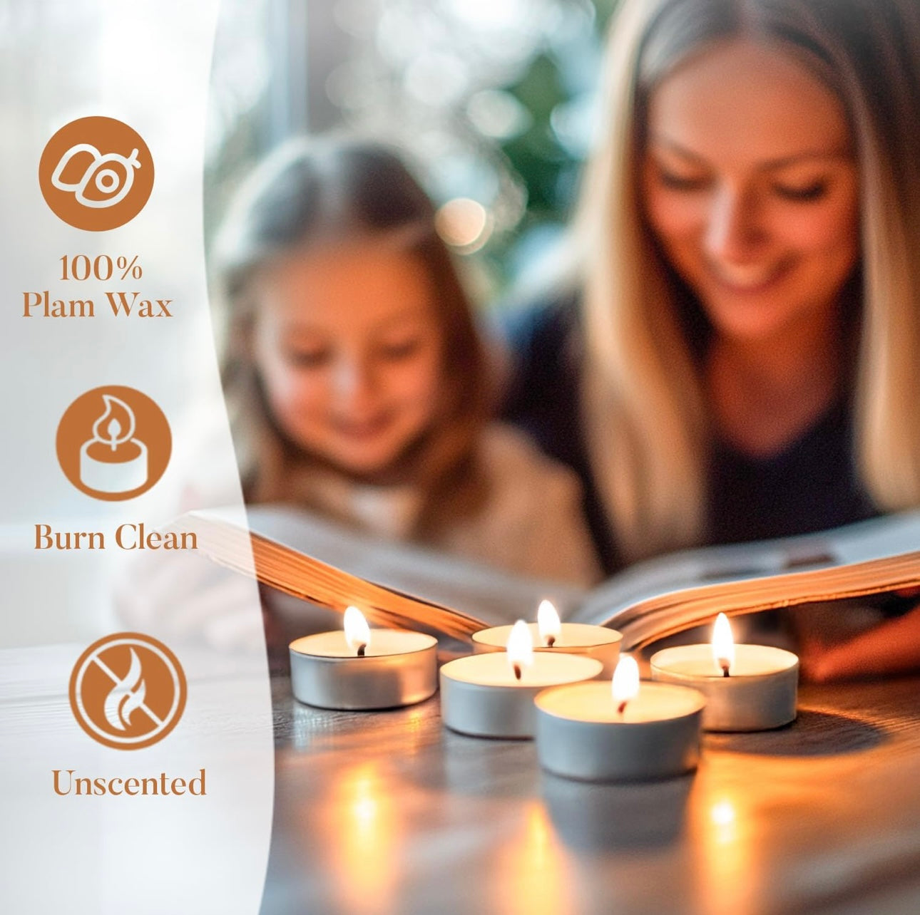 Zen Aroma unscented ghee candle burning inside a white ceramic Aroma Burner, with another tealight candle beside folded towels on a wooden surface — creating a clean, smokeless flame ideal for releasing aroma pellets.