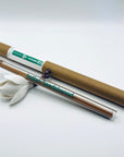 Zen Aroma Indian Sandalwood incense sticks in a glass tube with cork and brown cardboard tube packaging, displayed on a clean white background.
