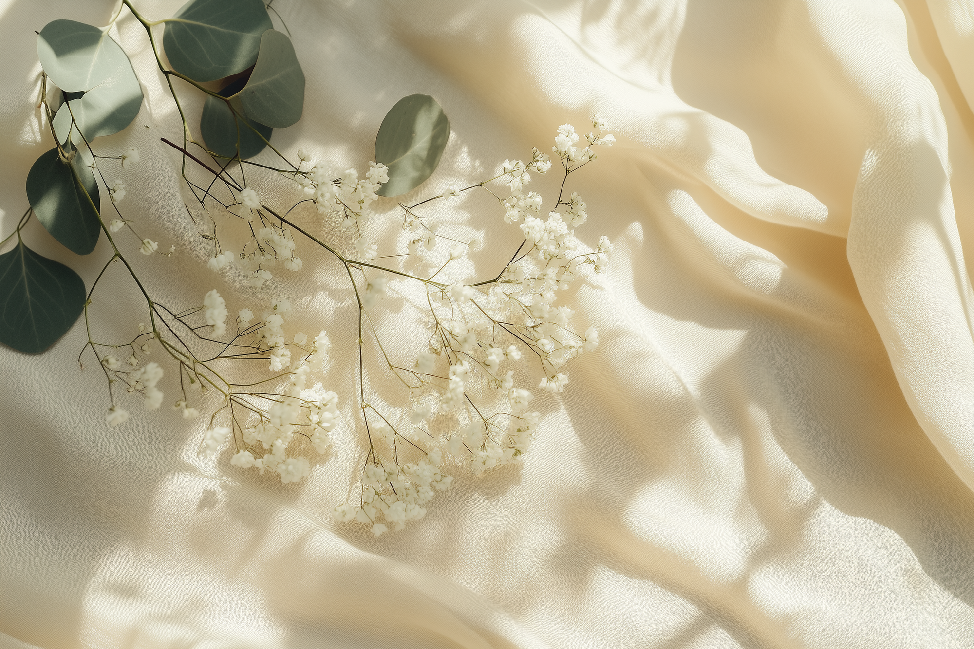 Zen Aroma floral incense collection banner – baby’s breath flowers on silk, introducing everyday calm and gentle fragrance rituals