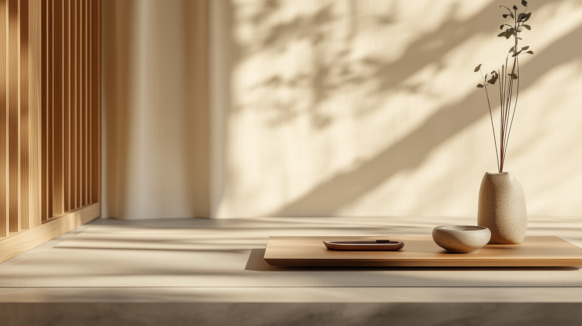 Zen Aroma incense accessories – minimalist ceramic incense holders and tray in natural light, designed to support fragrance rituals with form and flow